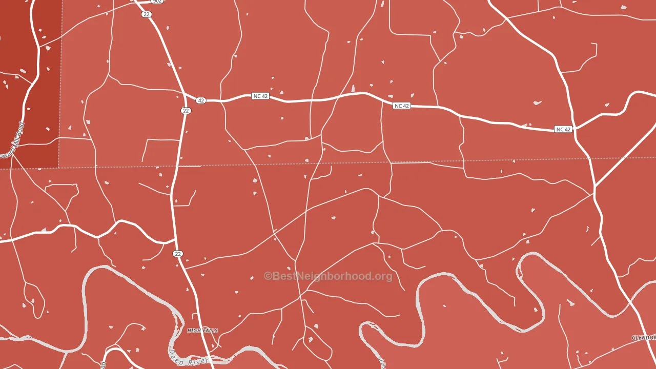 Highfalls, NC block-group political-lean map