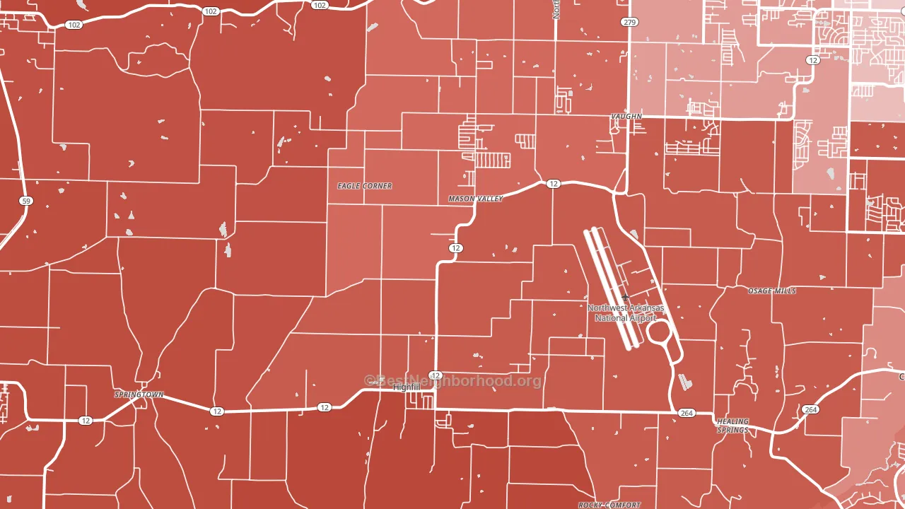 Highfill, AR block-group political-lean map