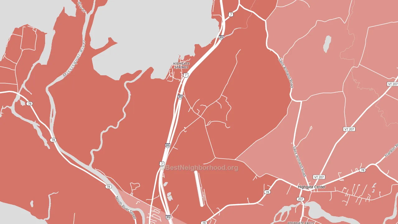 Highgate Springs, VT block-group political-lean map