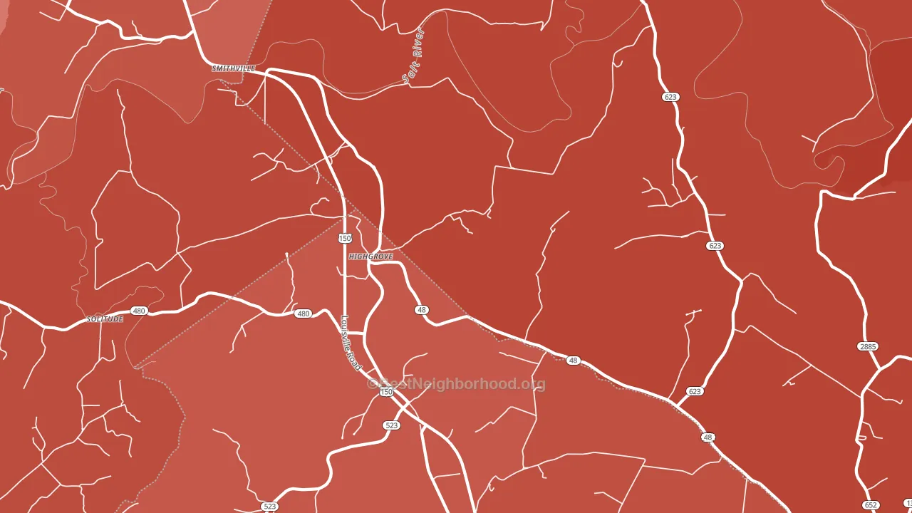 Highgrove, KY block-group political-lean map