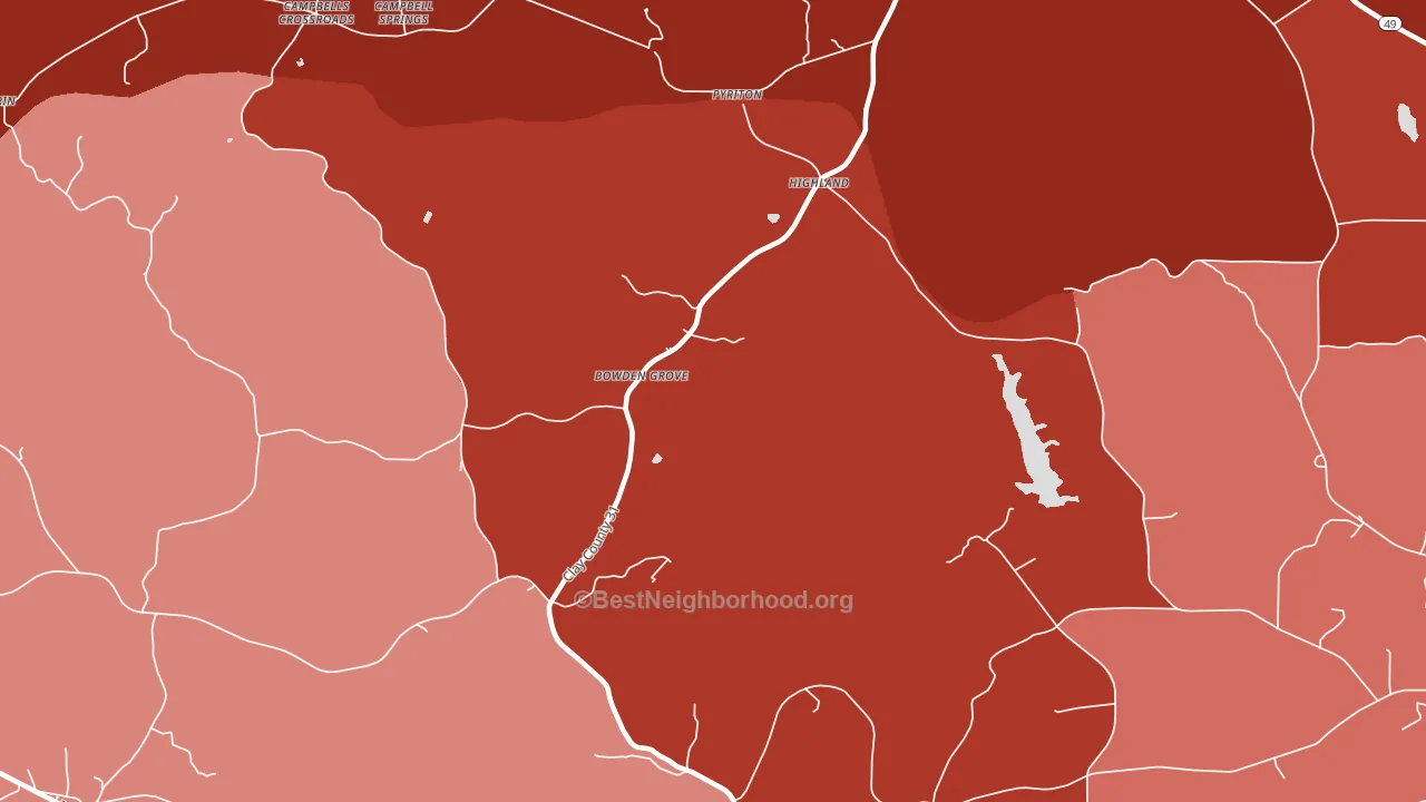 Highland, AL block-group political-lean map