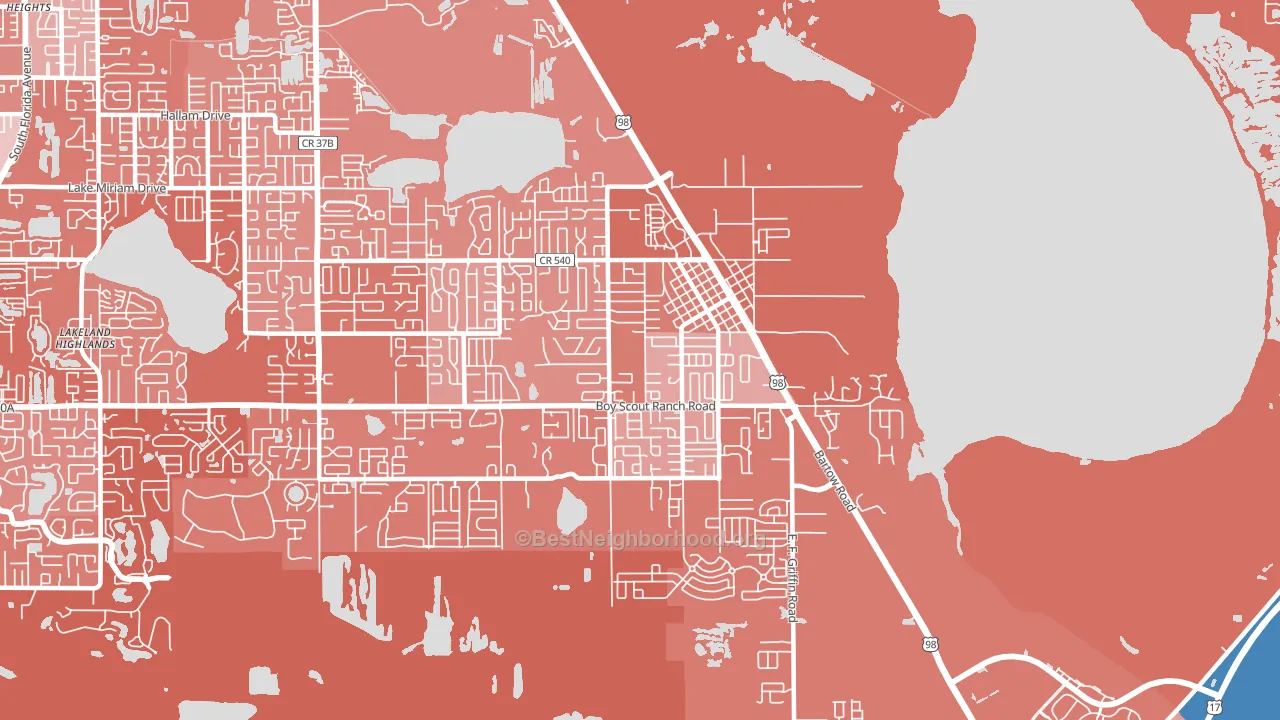 Highland City, FL block-group political-lean map