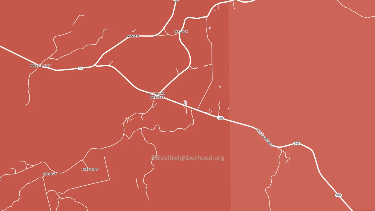 Highland Corners, PA block-group political-lean map