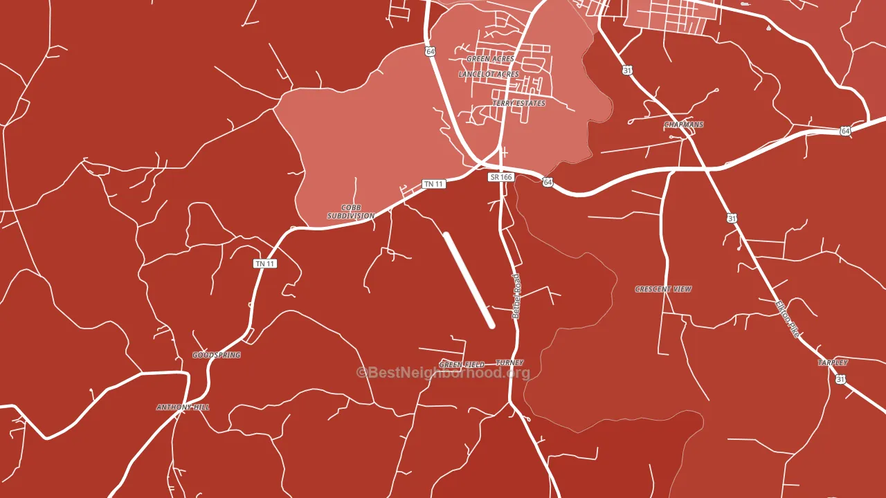 Highland Heights, TN block-group political-lean map