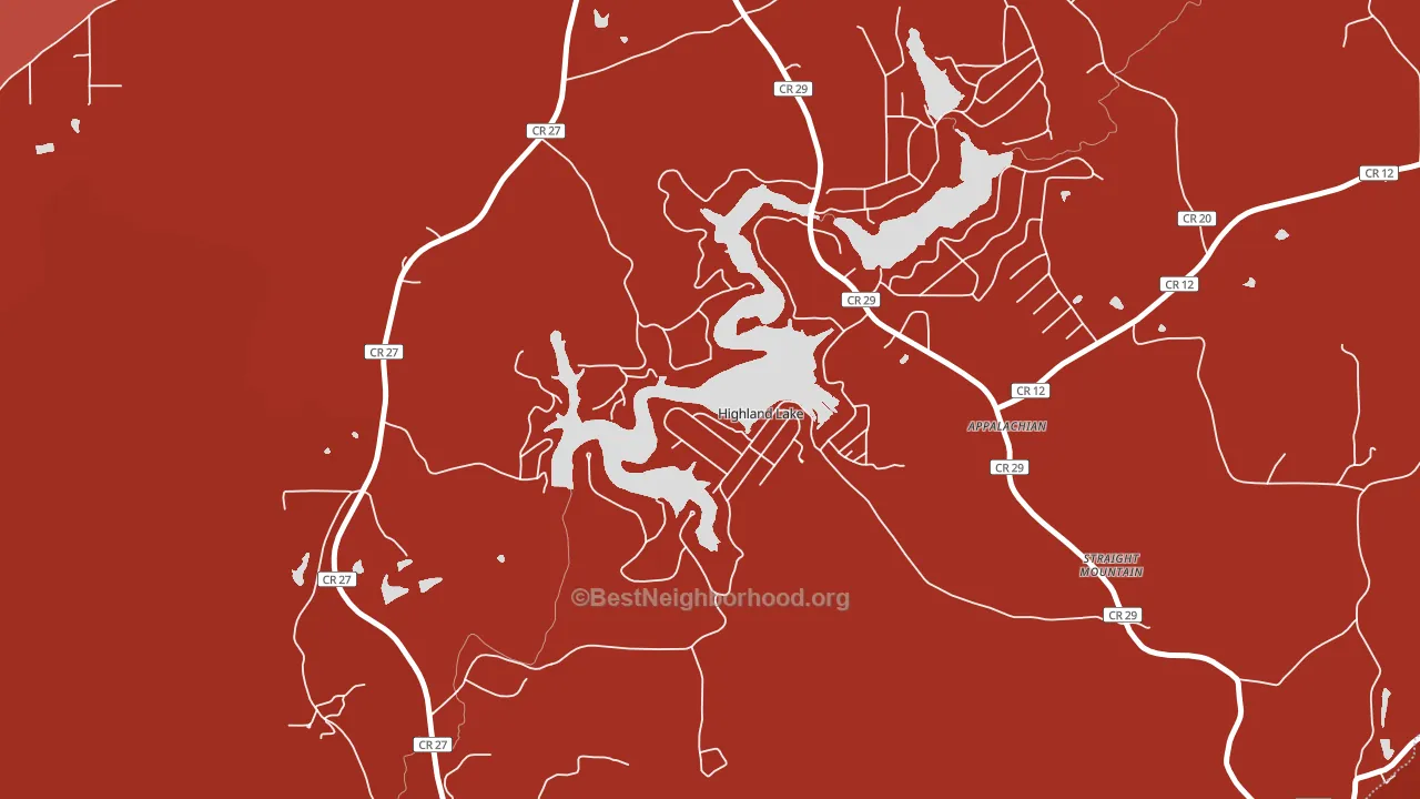 Highland Lake, AL block-group political-lean map
