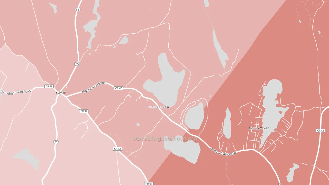 Highland Lake, NY block-group political-lean map