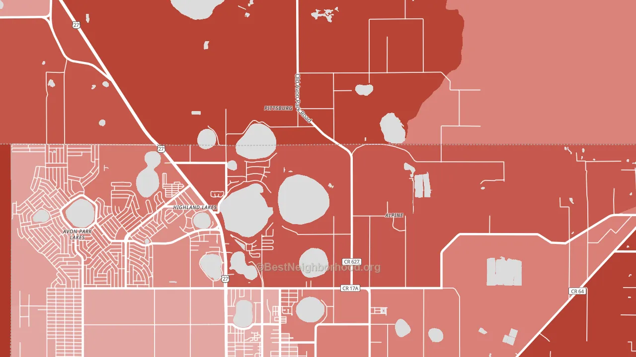 Highland Lakes, FL block-group political-lean map