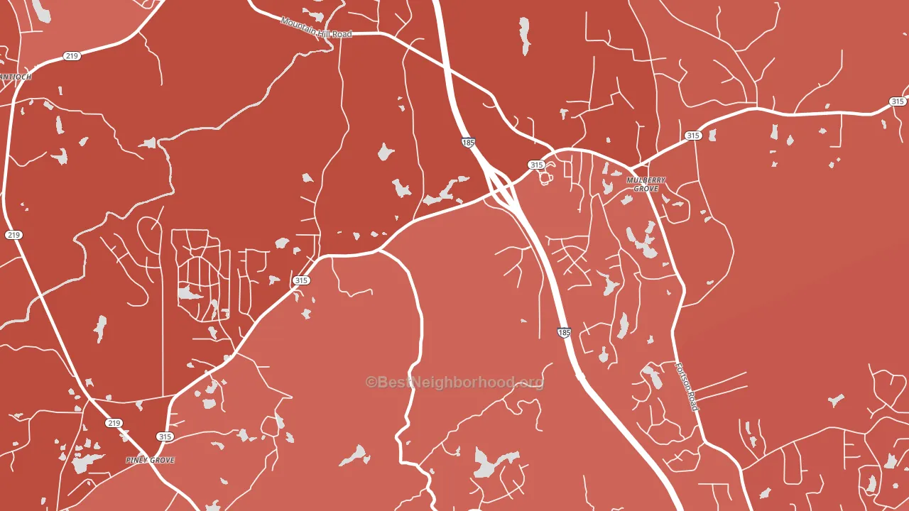 Highland Pines, GA block-group political-lean map