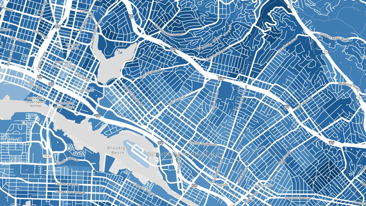 Highland Terrace, Oakland, CA block-group political-lean map
