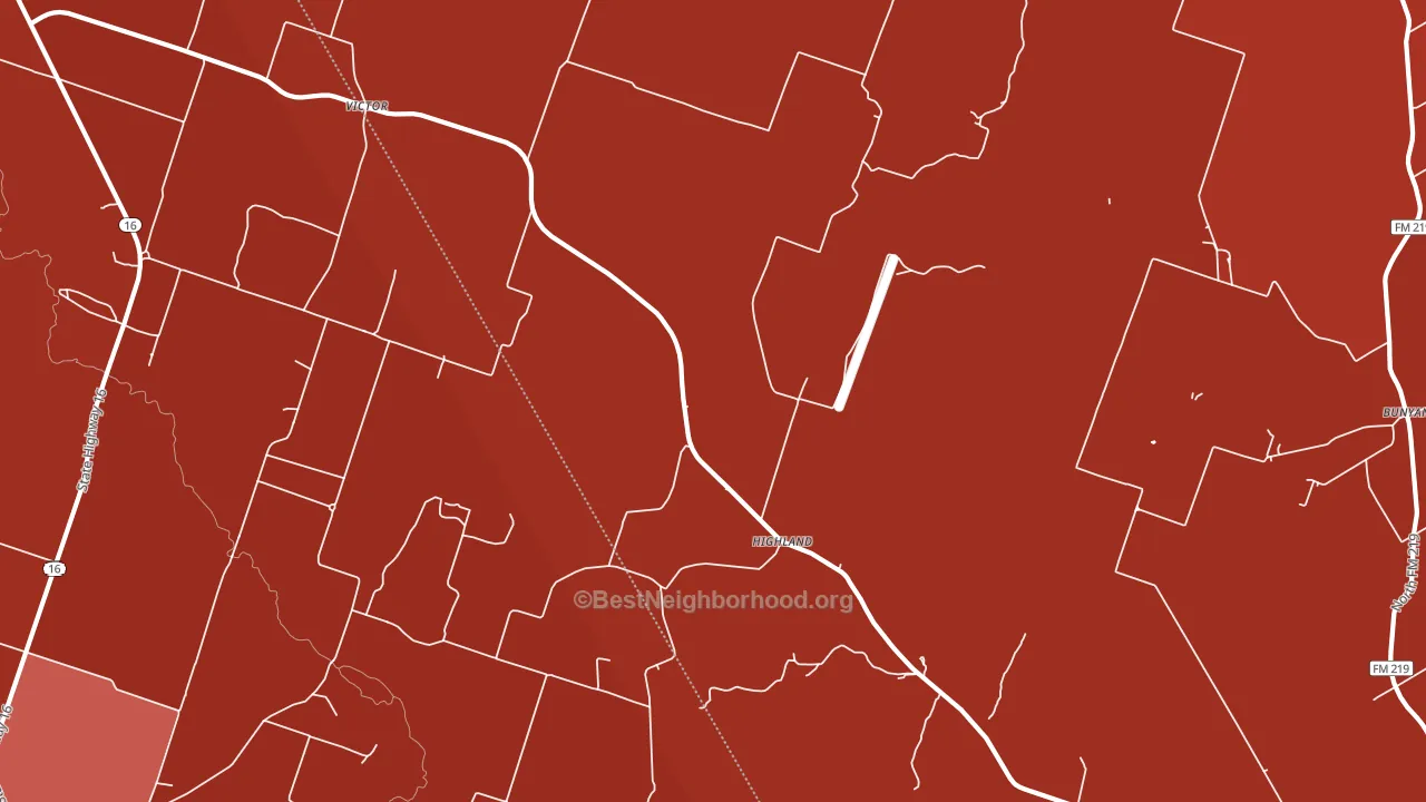 Highland, TX block-group political-lean map