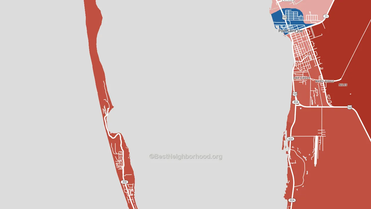 Highland View, FL block-group political-lean map