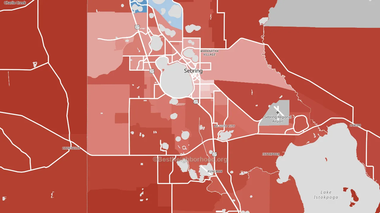 Highlands County, FL block-group political-lean map