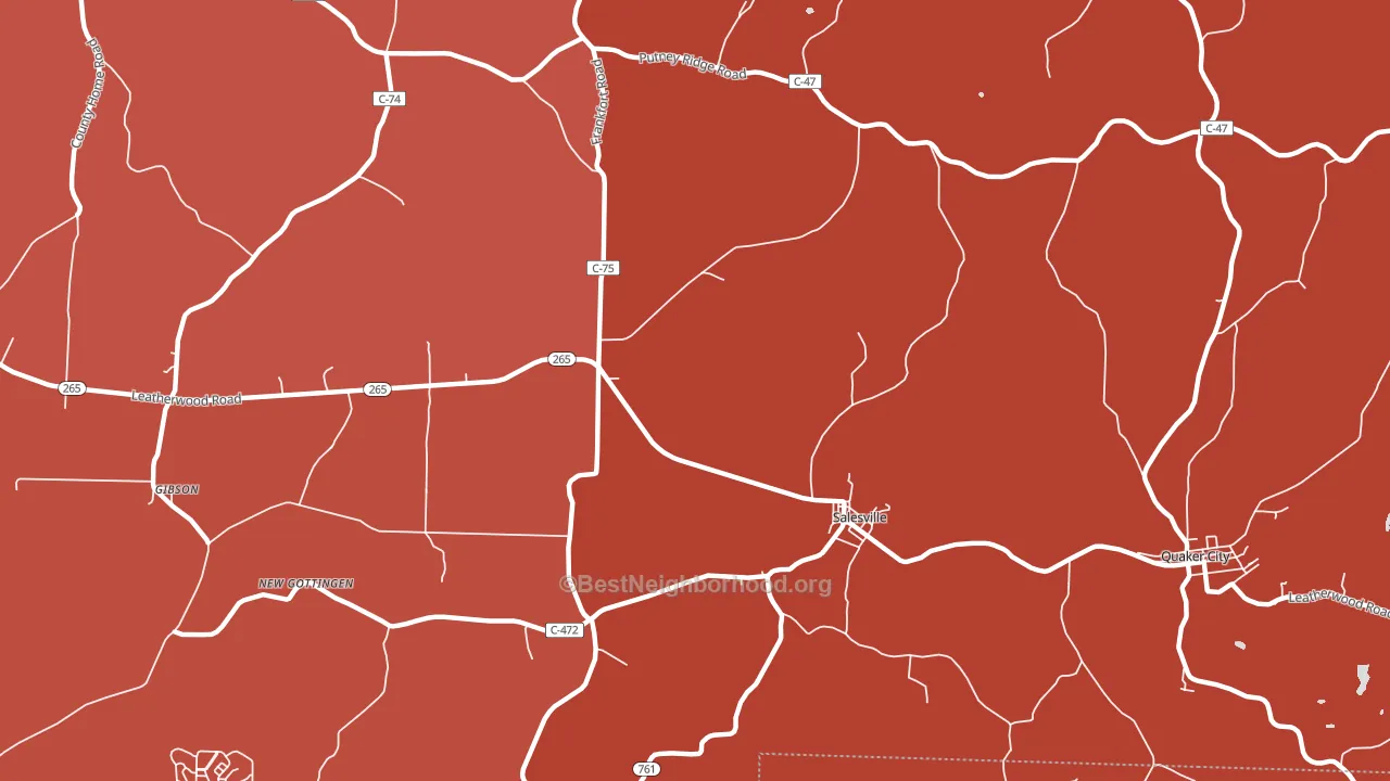 Highlandtown, OH block-group political-lean map
