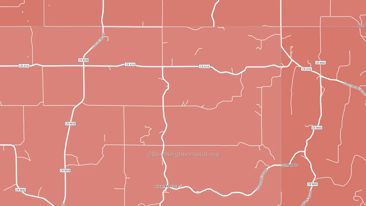 Highlandville, IA block-group political-lean map