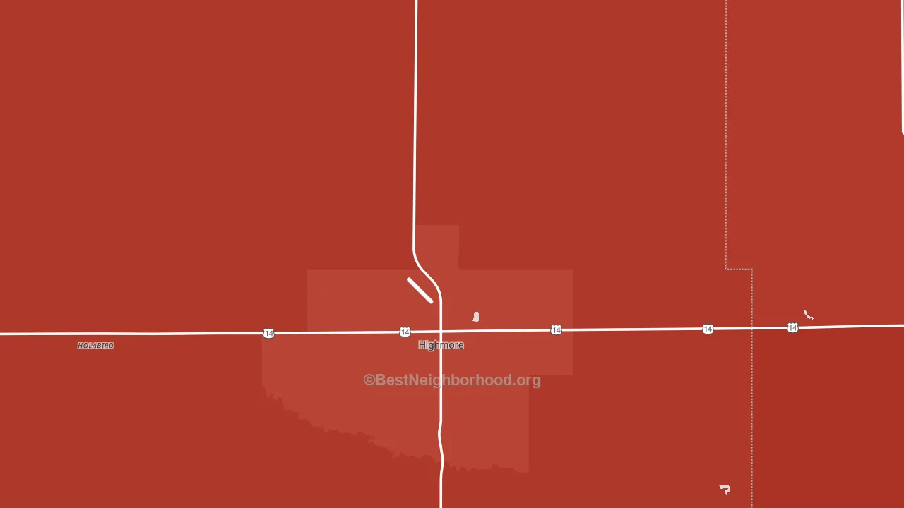 Highmore, SD block-group political-lean map