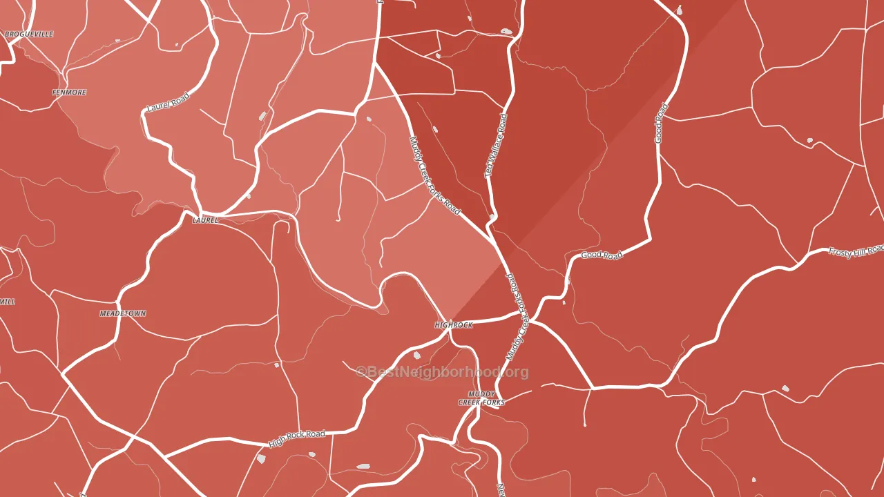 Highrock, PA block-group political-lean map