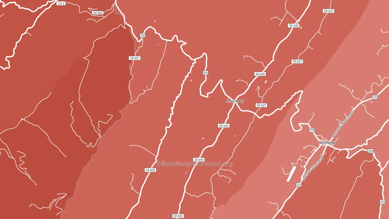 Hightown, VA block-group political-lean map