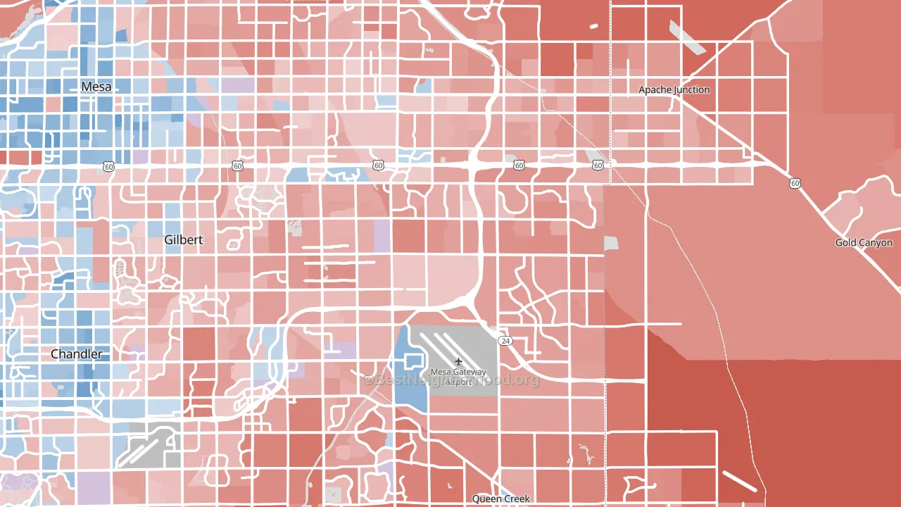 Higley, AZ block-group political-lean map