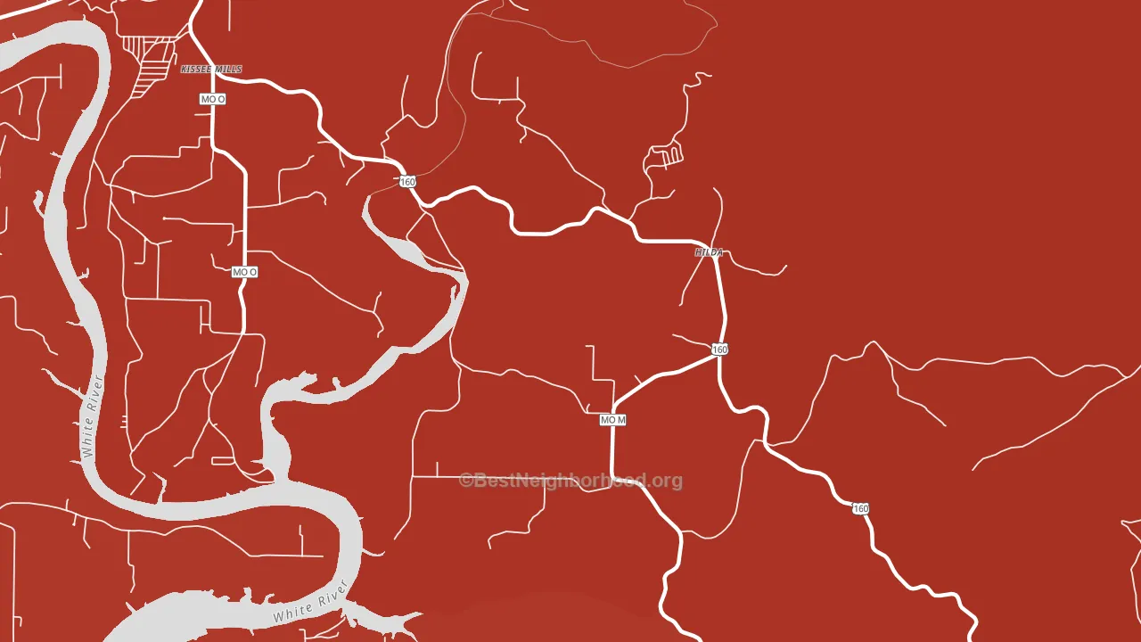Hilda, MO block-group political-lean map