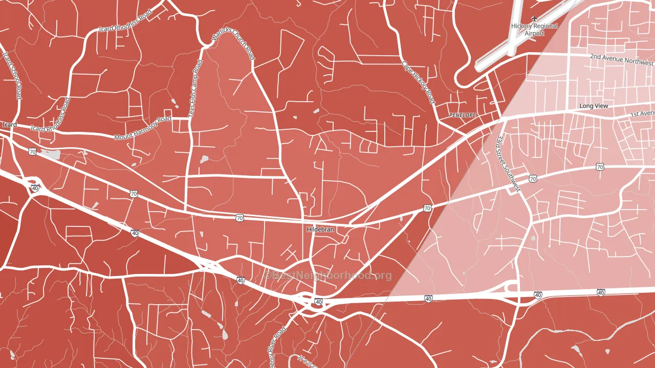 Hildebran, NC block-group political-lean map