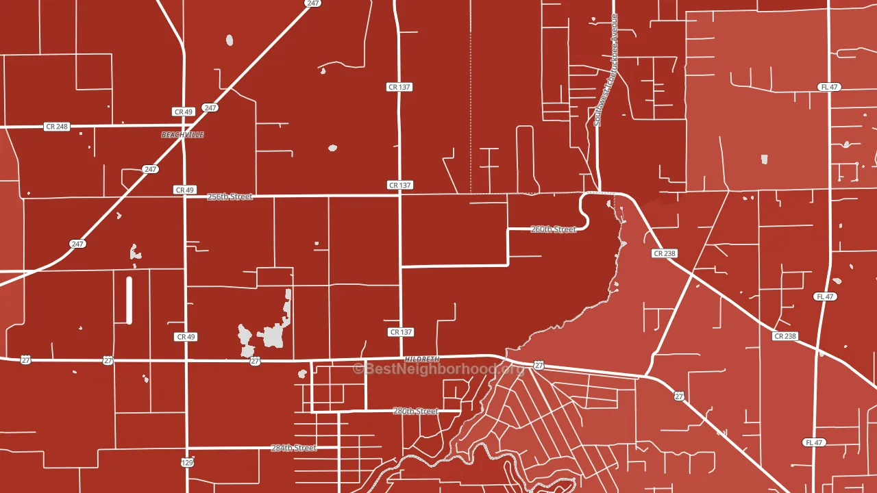 Hildreth, FL block-group political-lean map