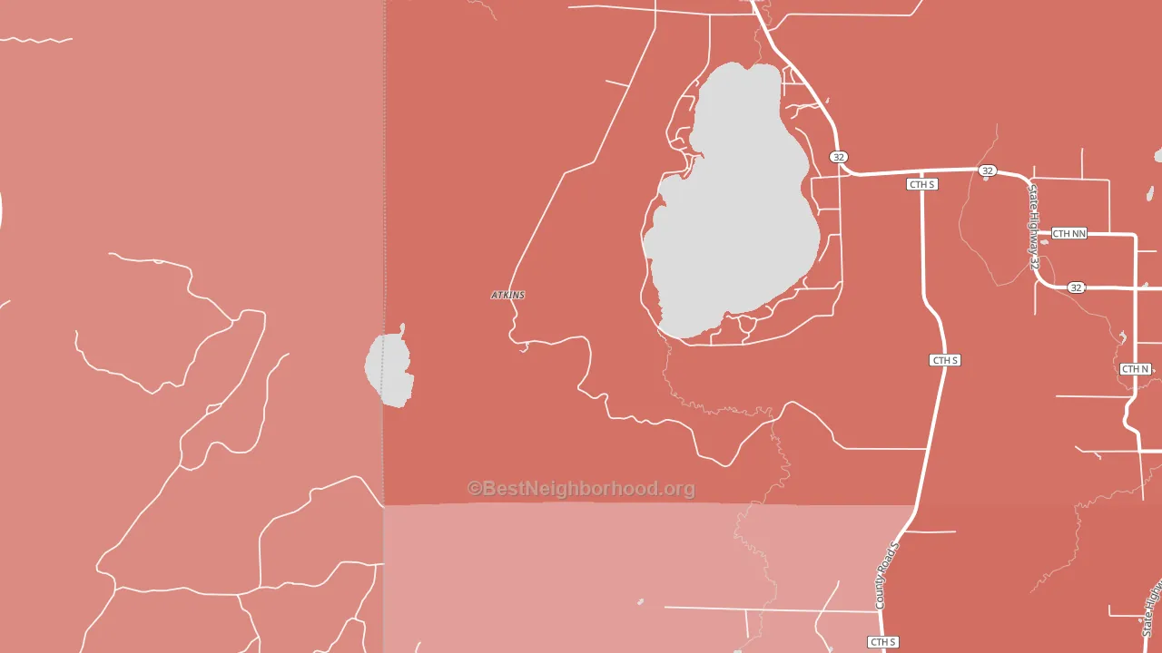 Hiles, WI block-group political-lean map