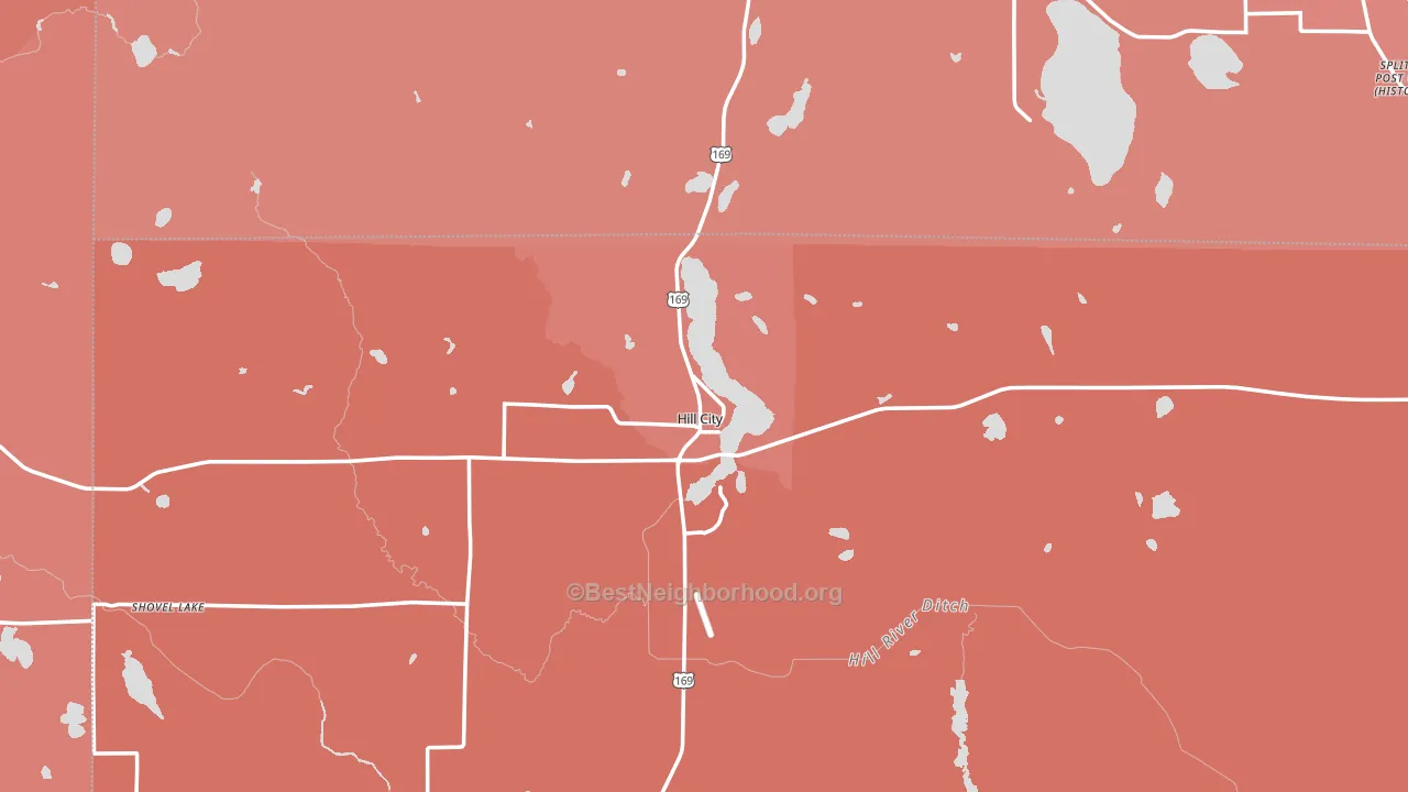 Hill City, MN block-group political-lean map