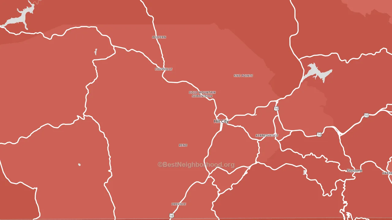Hill City, SD block-group political-lean map