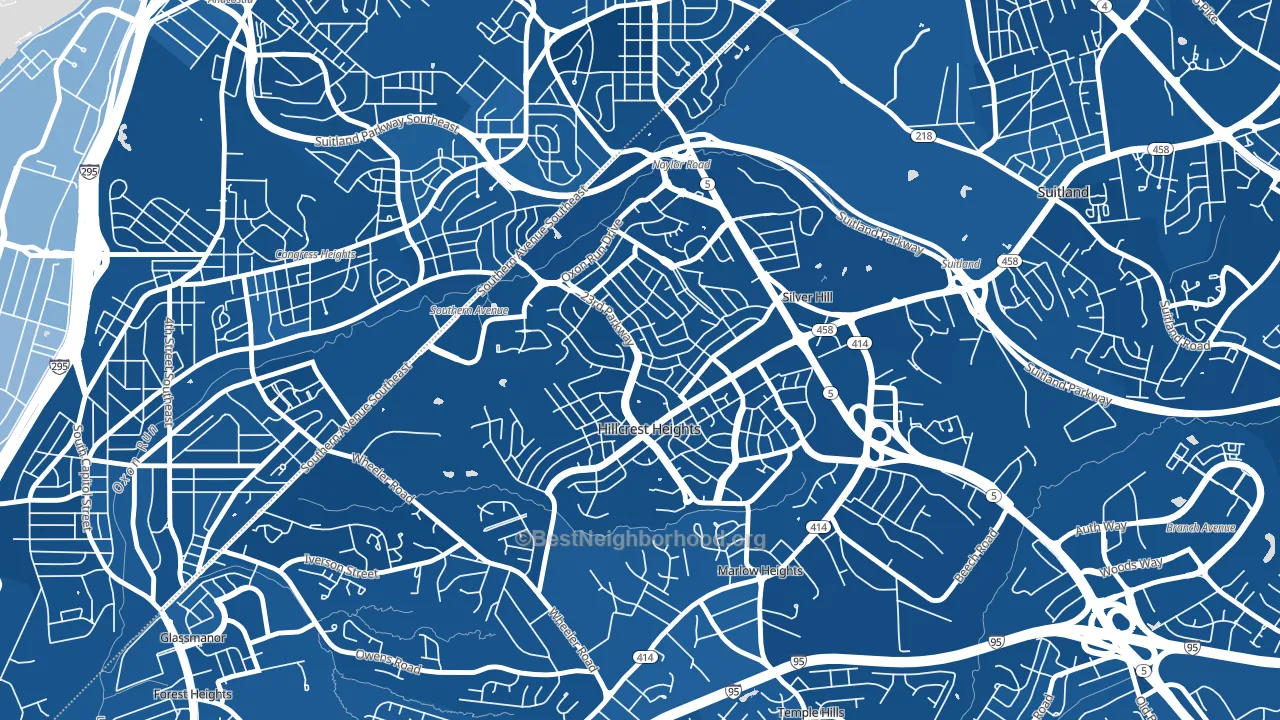 Hillcrest Heights, MD block-group political-lean map