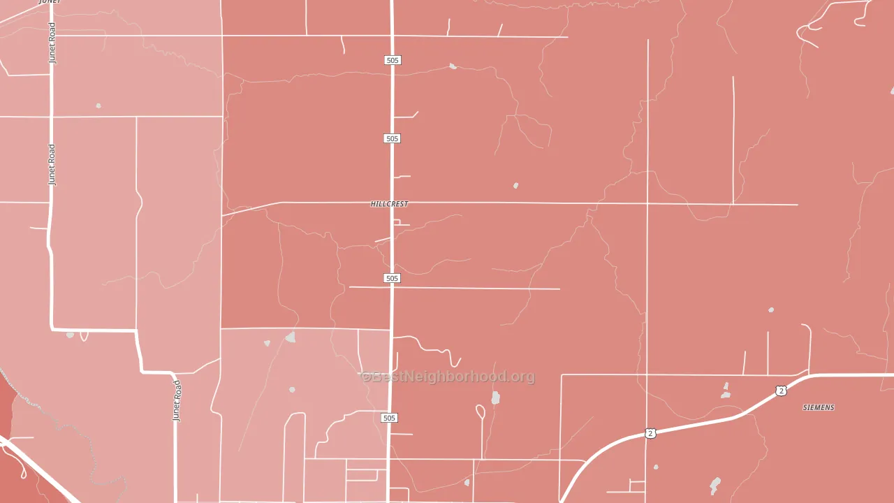 Hillcrest, MI block-group political-lean map