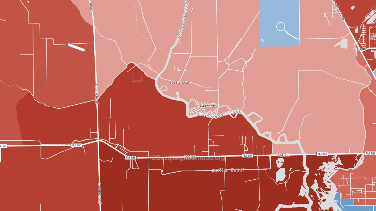 Hillebrandt, TX block-group political-lean map