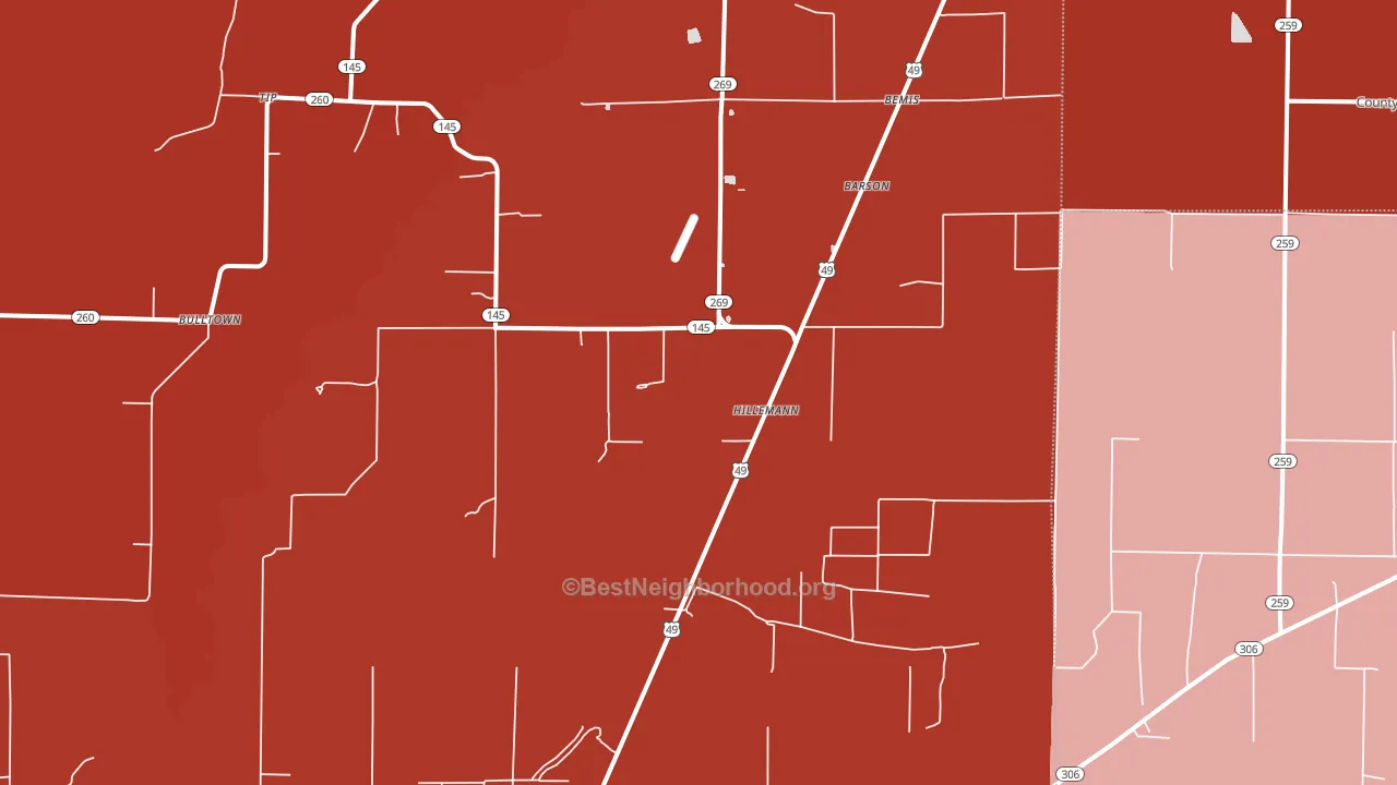 Hillemann, AR block-group political-lean map