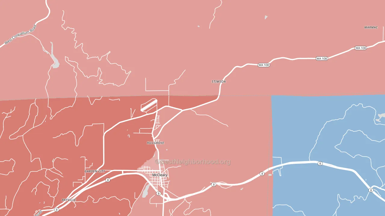 Hillgrove, WA block-group political-lean map