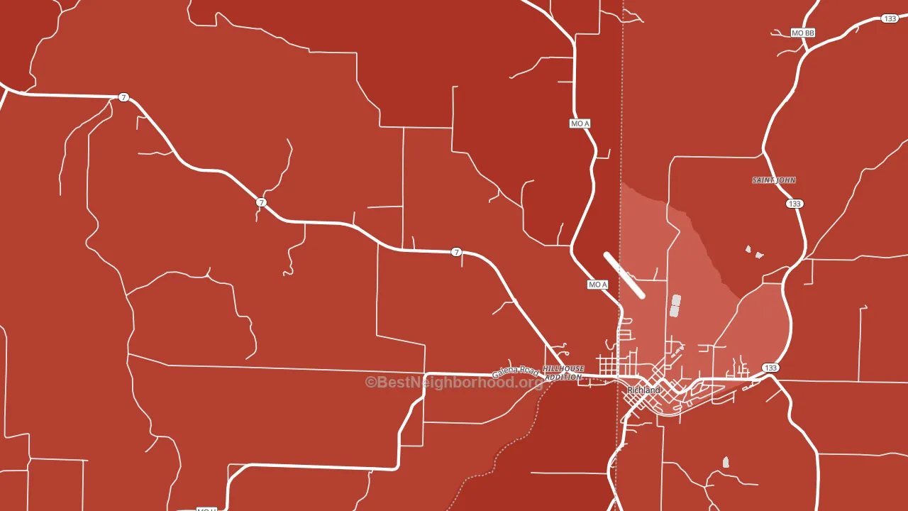 Hillhouse Addition, MO block-group political-lean map