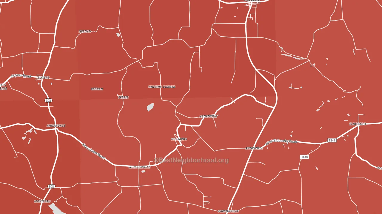 Hilliards, PA block-group political-lean map