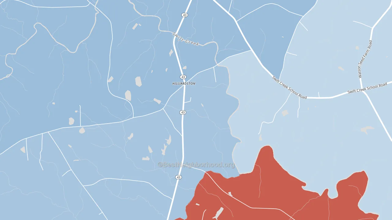 Hilliardston, NC block-group political-lean map
