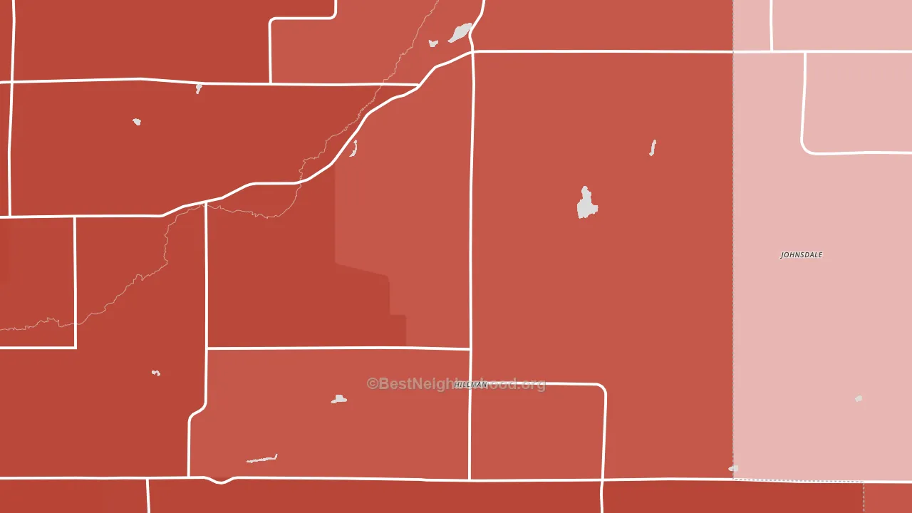 Hillman, MN block-group political-lean map