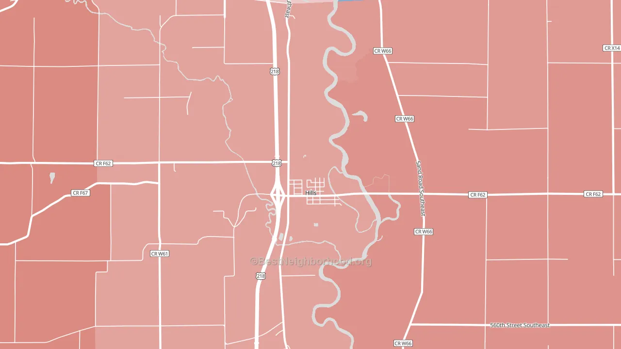 Hills, IA block-group political-lean map