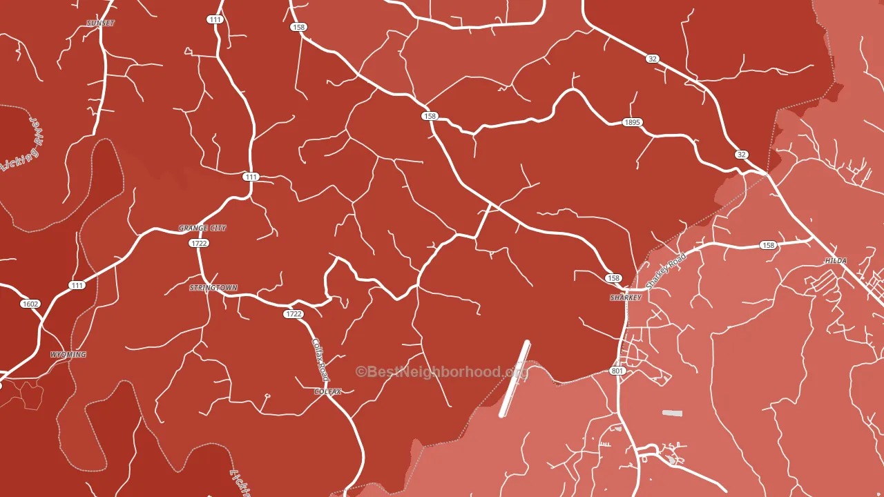 Hillsboro, KY block-group political-lean map