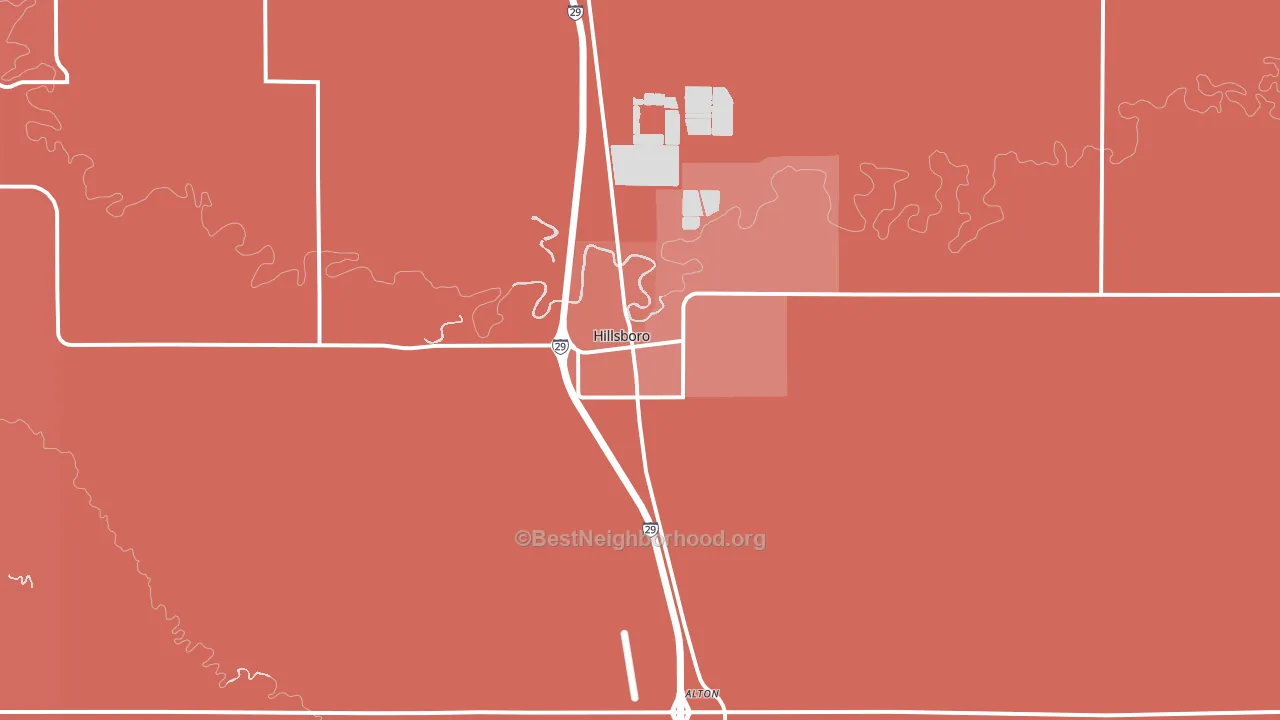 Hillsboro, ND block-group political-lean map