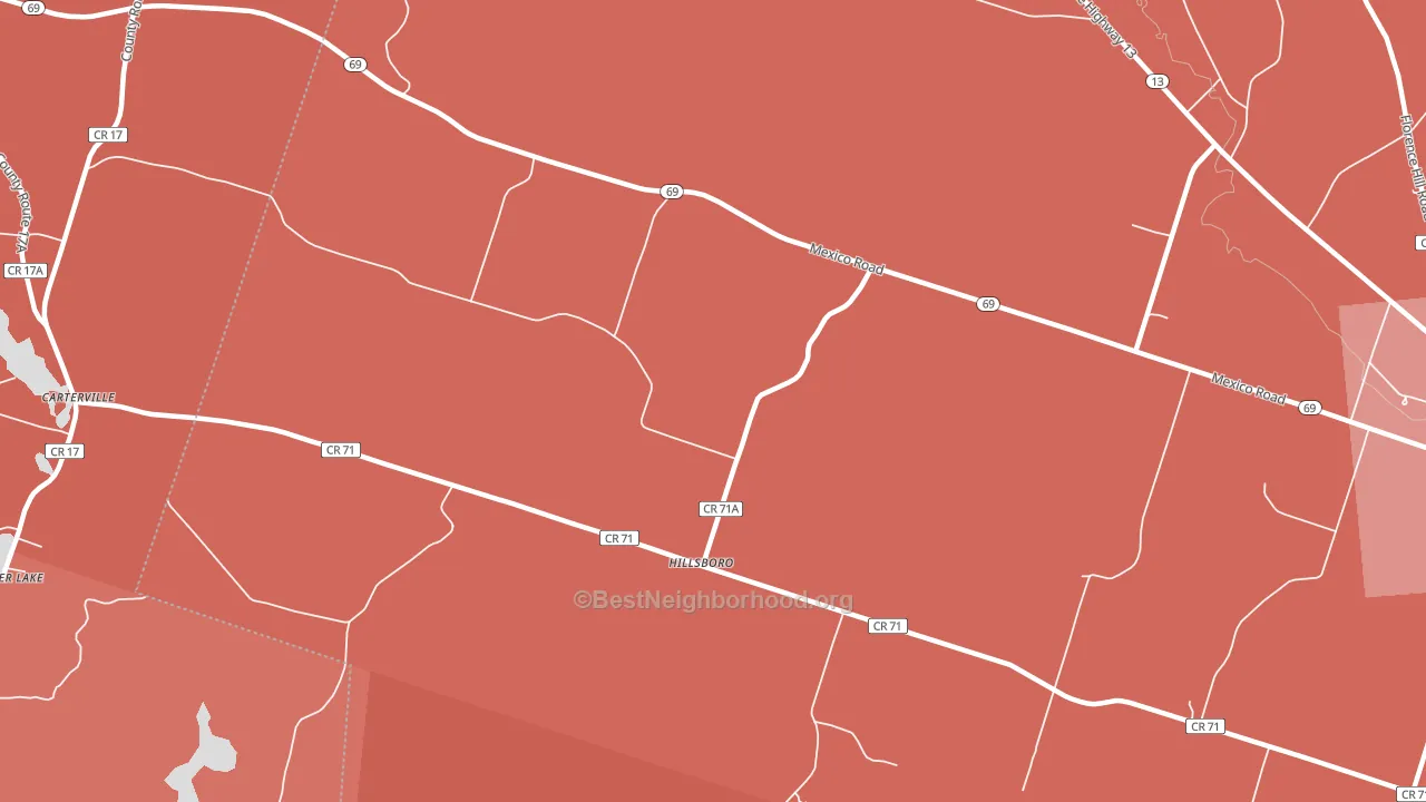 Hillsboro, NY block-group political-lean map