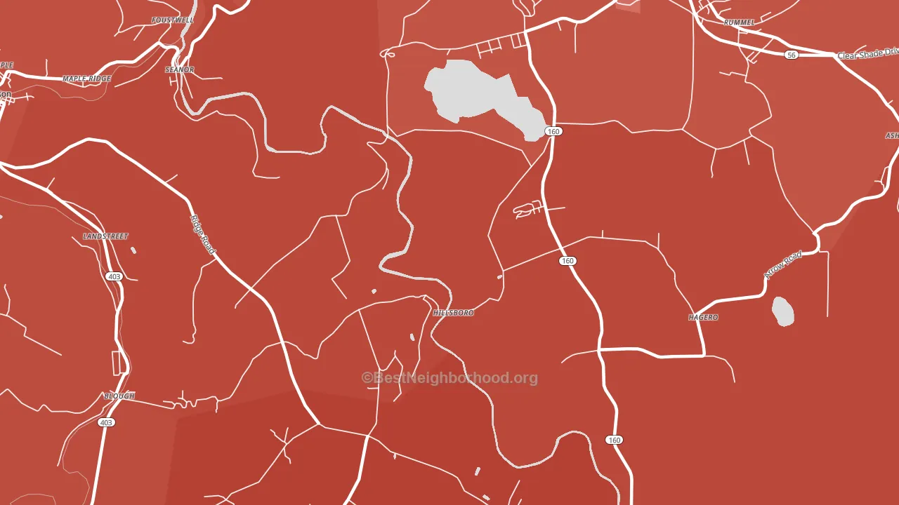 Hillsboro, PA block-group political-lean map
