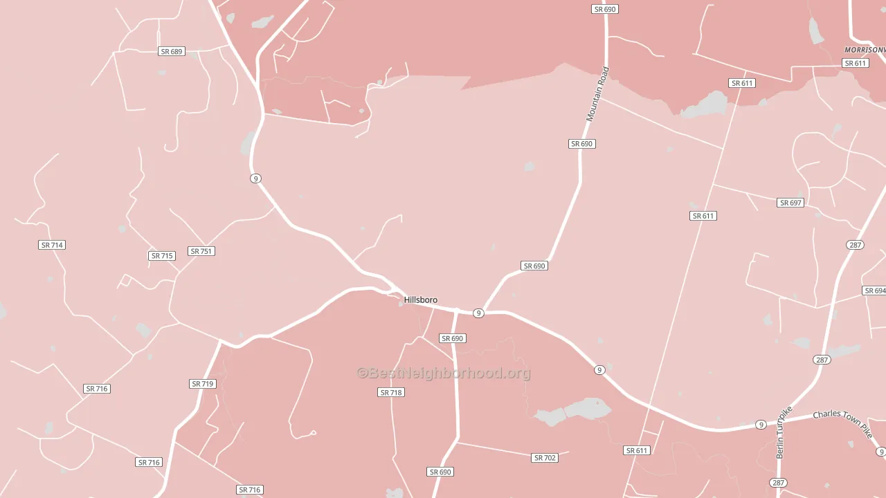 Hillsboro, VA block-group political-lean map