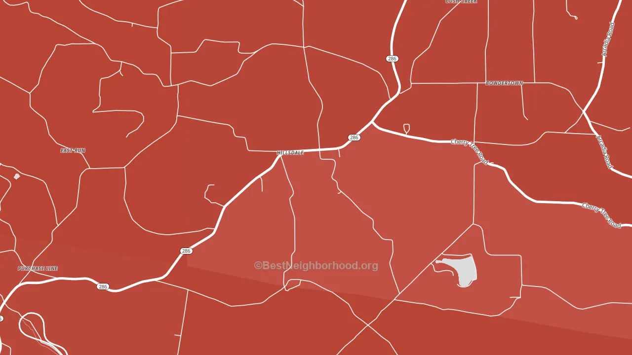 Hillsdale, PA block-group political-lean map