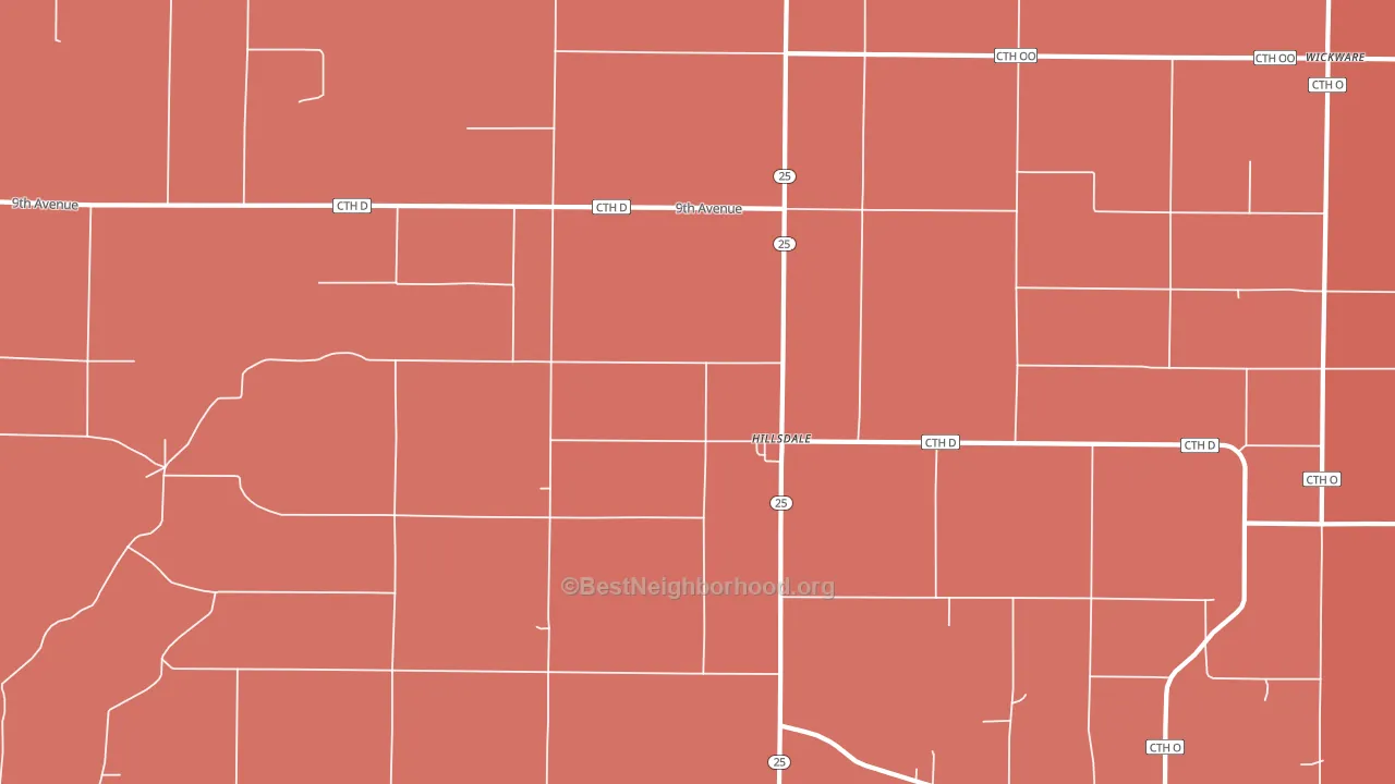 Hillsdale, WI block-group political-lean map