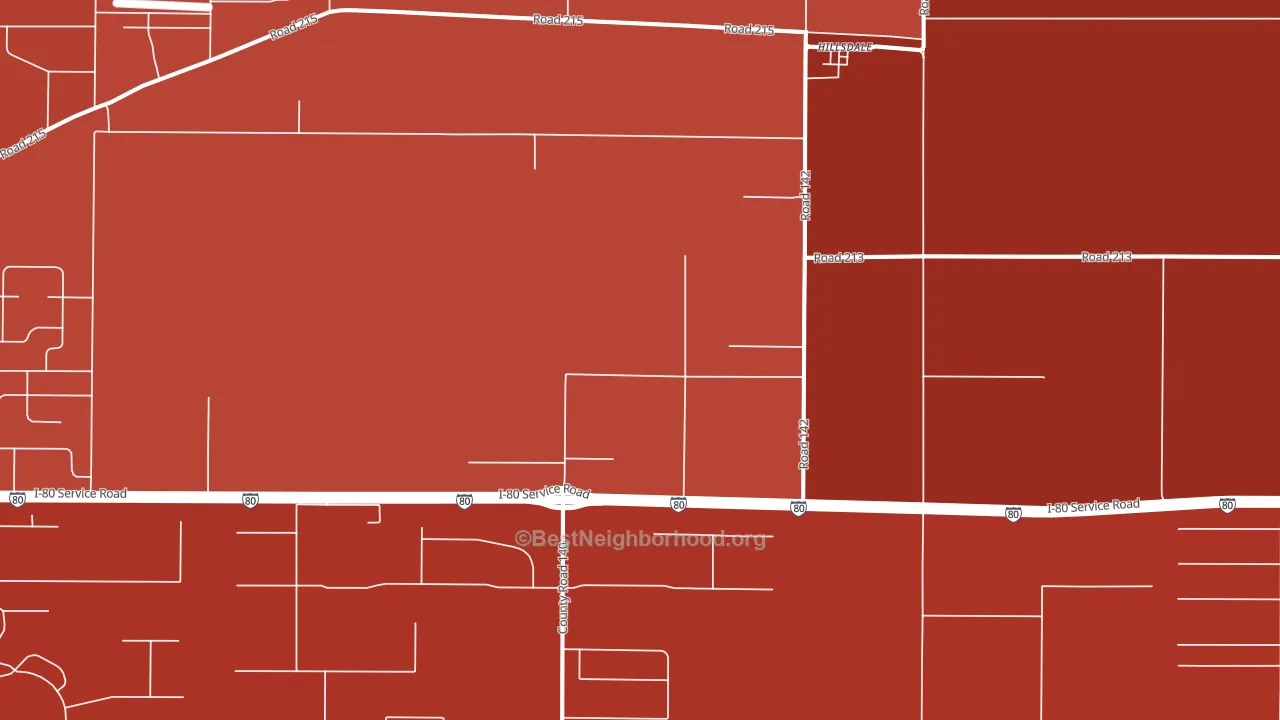 Hillsdale, WY block-group political-lean map