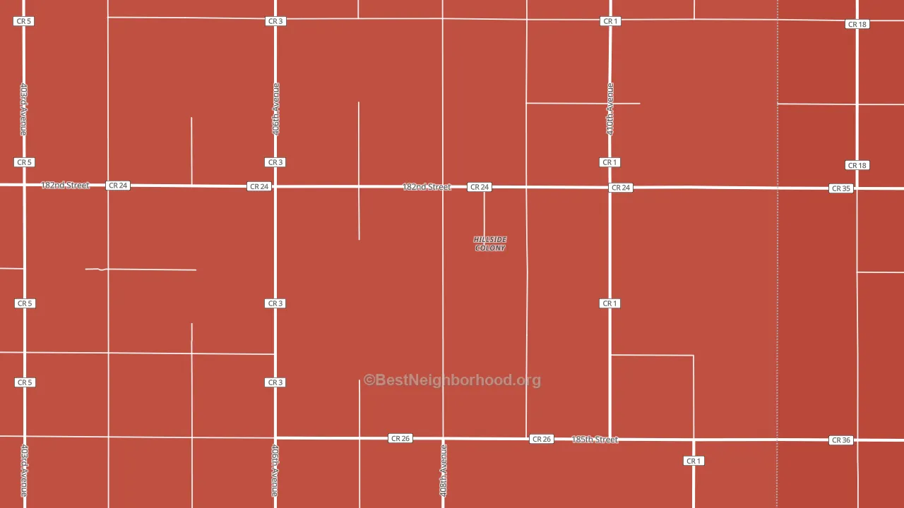 Hillside Colony, SD block-group political-lean map