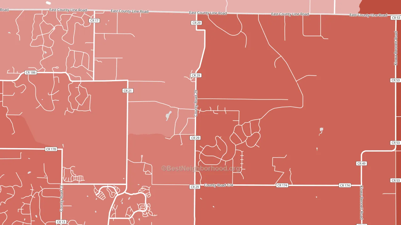 Hilltop, CO block-group political-lean map
