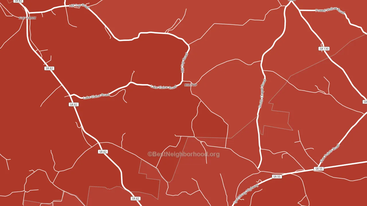 Hilltop, TN block-group political-lean map