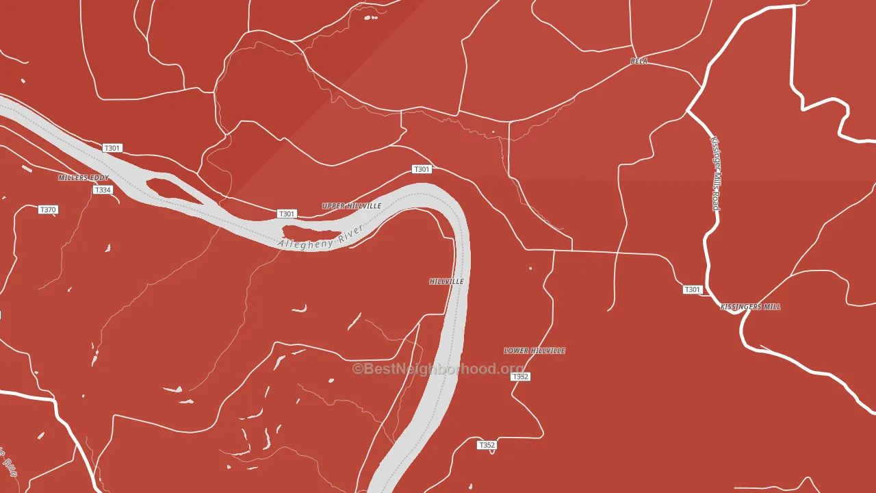 Hillville, PA block-group political-lean map